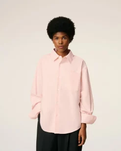 Chemise Rose Boxy Embossée Ami De Coeur En Coton