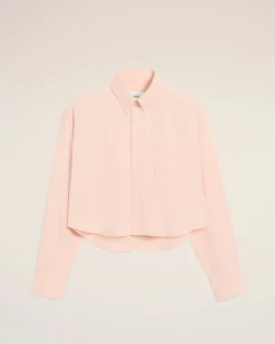 Chemise Rose Croppée Oversize Ami De Coeur En Coton