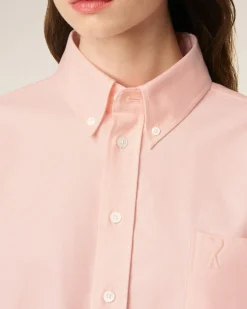 Chemise Rose Croppée Oversize Ami De Coeur En Coton