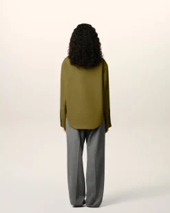 Chemise Verte Boxy Embossée Ami De Coeur En Coton