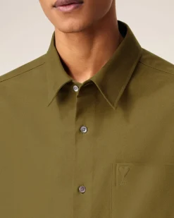 Chemise Verte Boxy Embossée Ami De Coeur En Coton