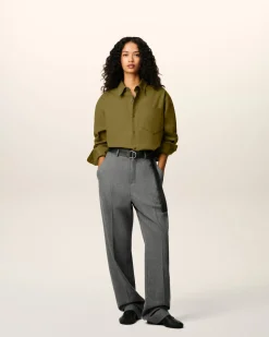 Chemise Verte Boxy Embossée Ami De Coeur En Coton