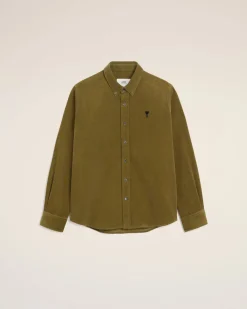 Chemise Verte Col Boutonné Ami De Coeur En Coton