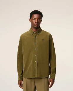 Chemise Verte Col Boutonné Ami De Coeur En Coton