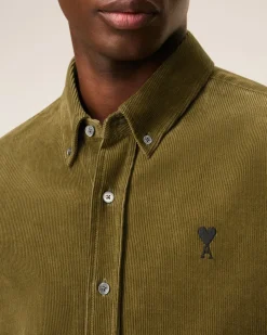 Chemise Verte Col Boutonné Ami De Coeur En Coton