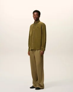 Chemise Verte Col Boutonné Ami De Coeur En Coton