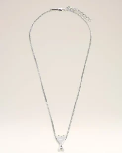 Collier Argenté Pendentif Ami De Coeur En Laiton