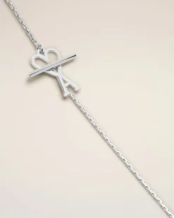 Collier Chaîne Argenté Ami de Coeur En Laiton