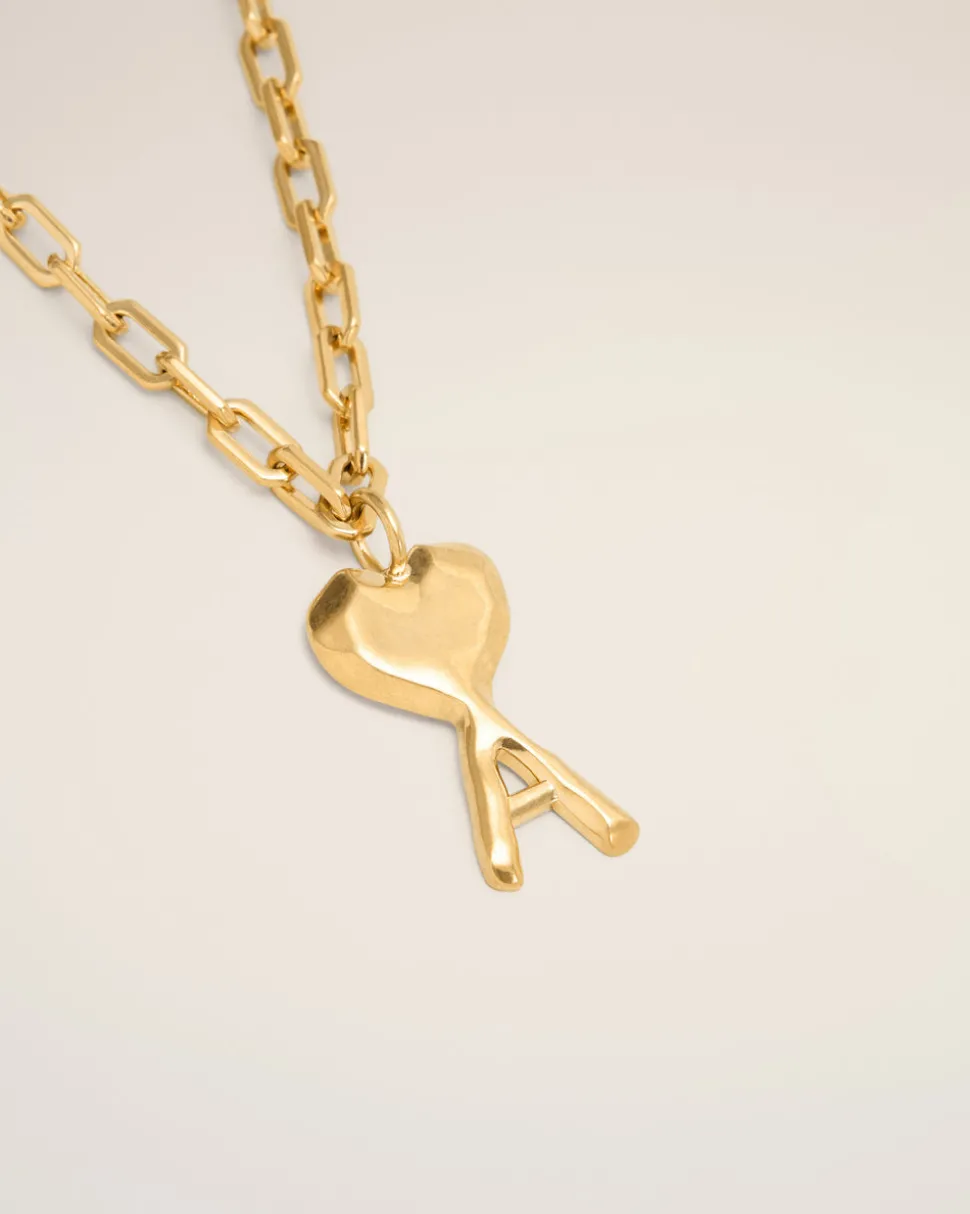 Collier Doré Ami De Coeur Martelelé En Laiton