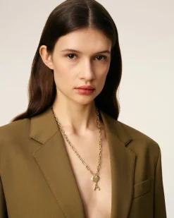 Collier Doré Ami De Coeur Martelelé En Laiton