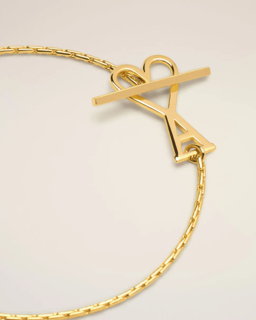 Collier Doré Chaine Ami De Coeur 2 En 1 En Laiton