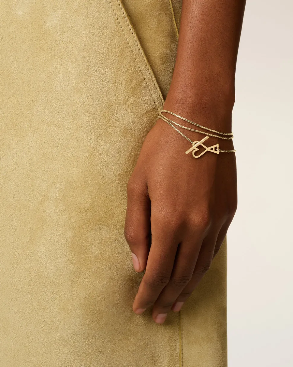 Collier Doré Chaine Ami De Coeur 2 En 1 En Laiton