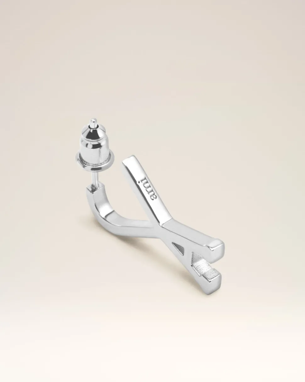 Créoles Argentées Petites Ami De Coeur En Laiton