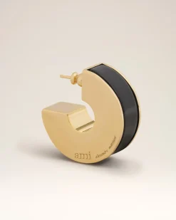 Créoles Noires Rivage En Laiton