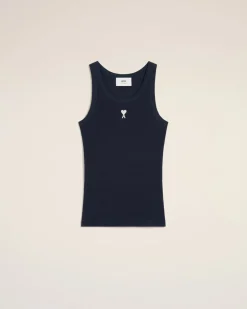 Débardeur Bleu Marine Ami de Coeur En Rib De Coton