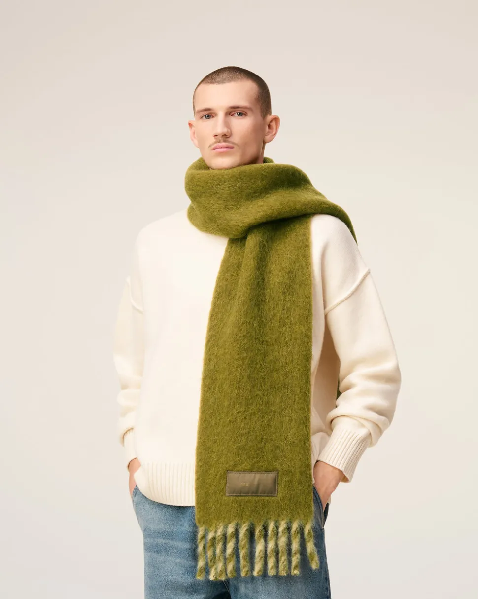 Echarpe Verte Bicolore En Alpaga