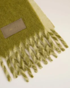 Echarpe Verte Bicolore En Alpaga