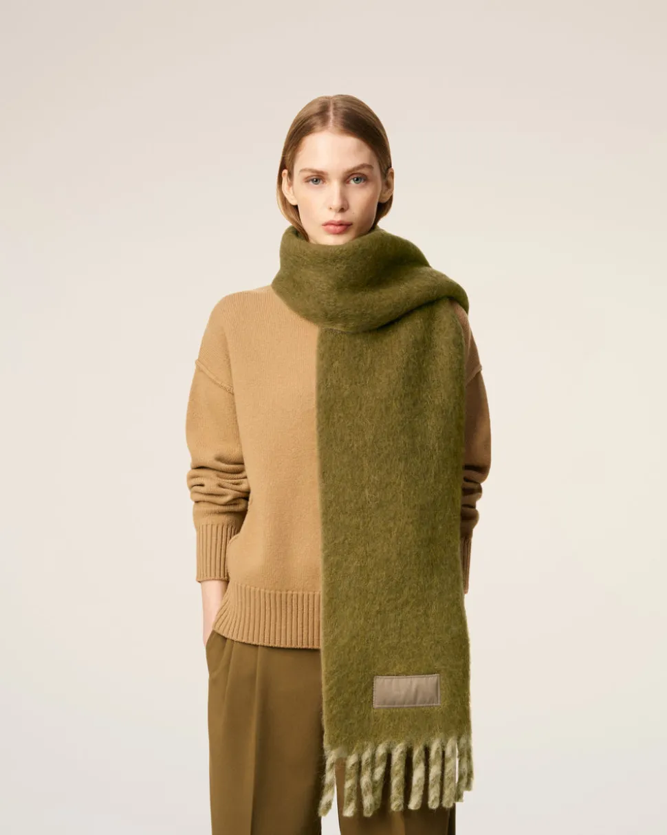 Echarpe Verte Bicolore En Alpaga