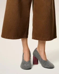 Escarpins Piano Noir En Maille De Mohair