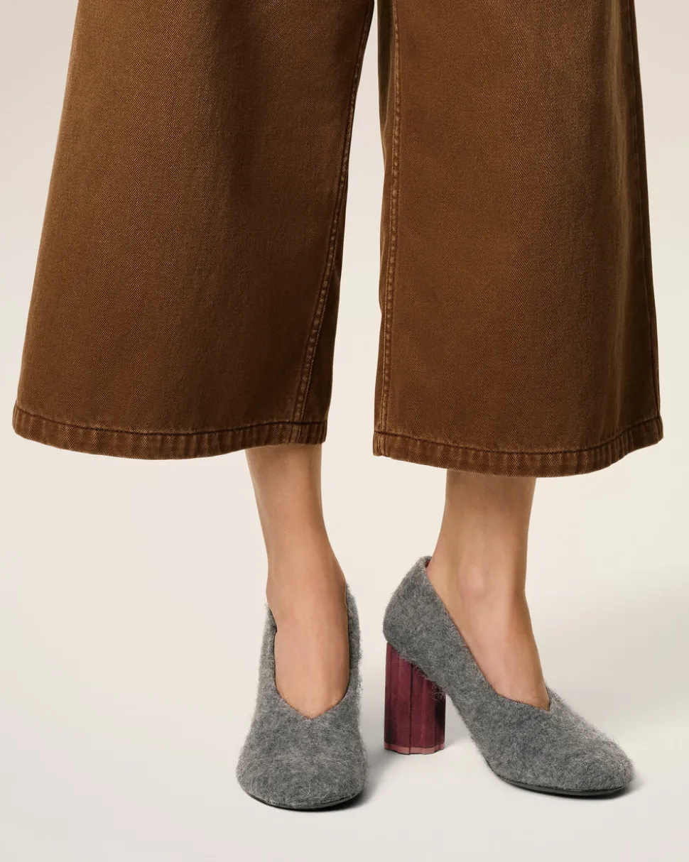 Escarpins Piano Noir En Maille De Mohair