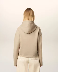 Hoodie Beige Ami De Coeur Contrasté En Coton