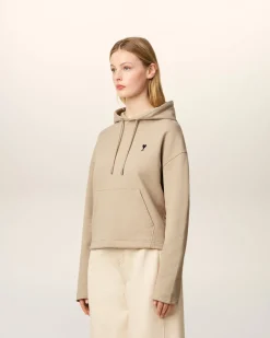 Hoodie Beige Ami De Coeur Contrasté En Coton
