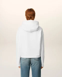 Hoodie Blanc Ami De Coeur Contrasté En Coton