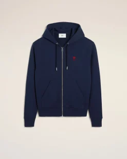 Hoodie Bleu Zippé Ami De Coeur En Coton Biologique