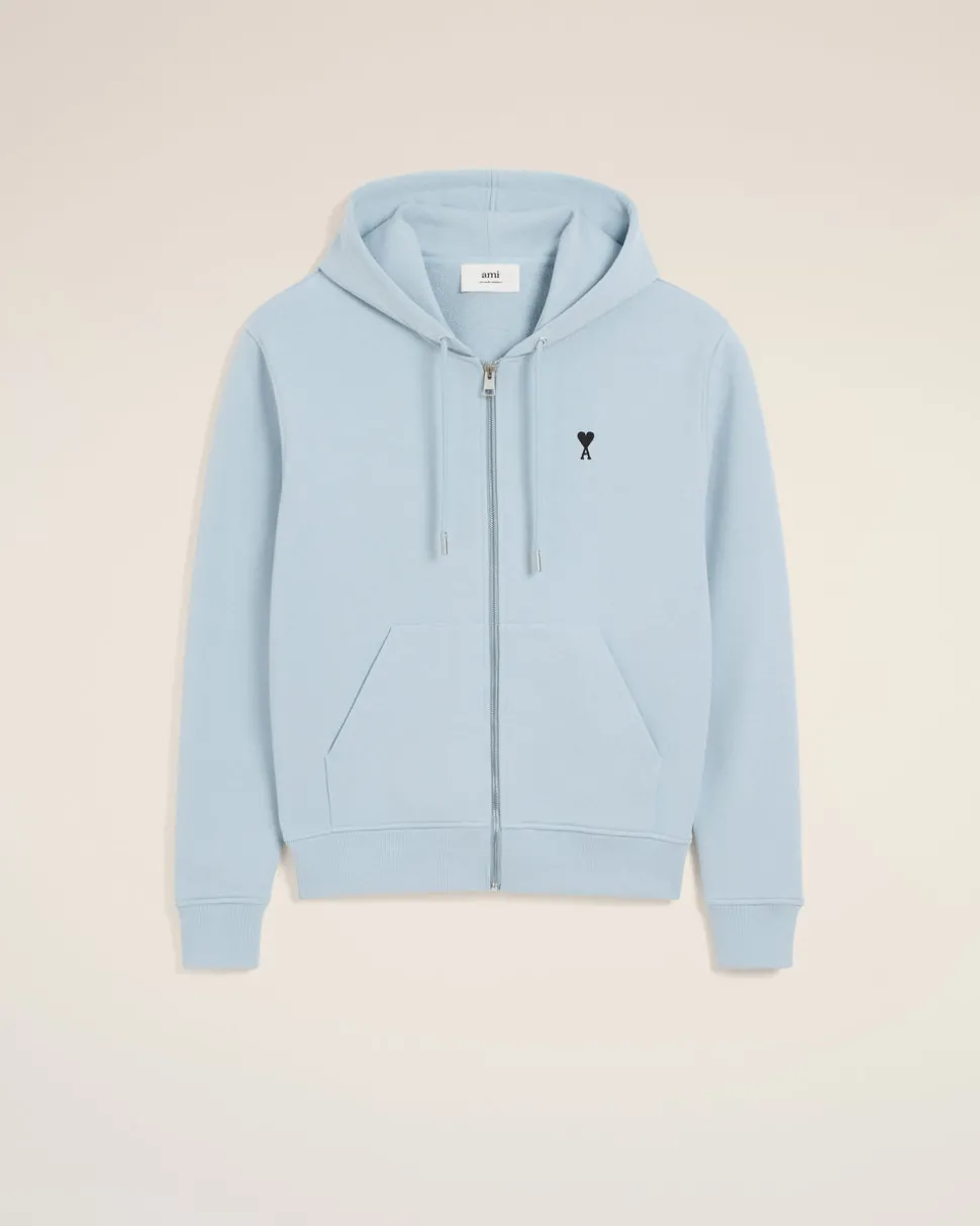 Hoodie Bleu Zippé Ami De Coeur En Coton