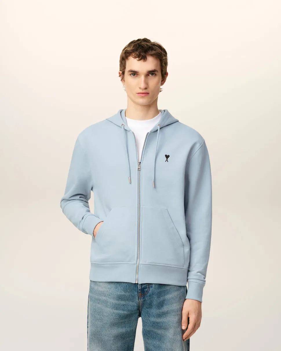 Hoodie Bleu Zippé Ami De Coeur En Coton