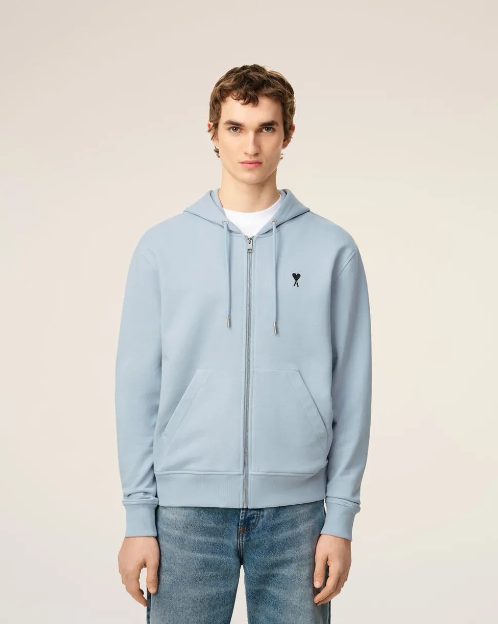Hoodie Bleu Zippé Ami De Coeur En Coton