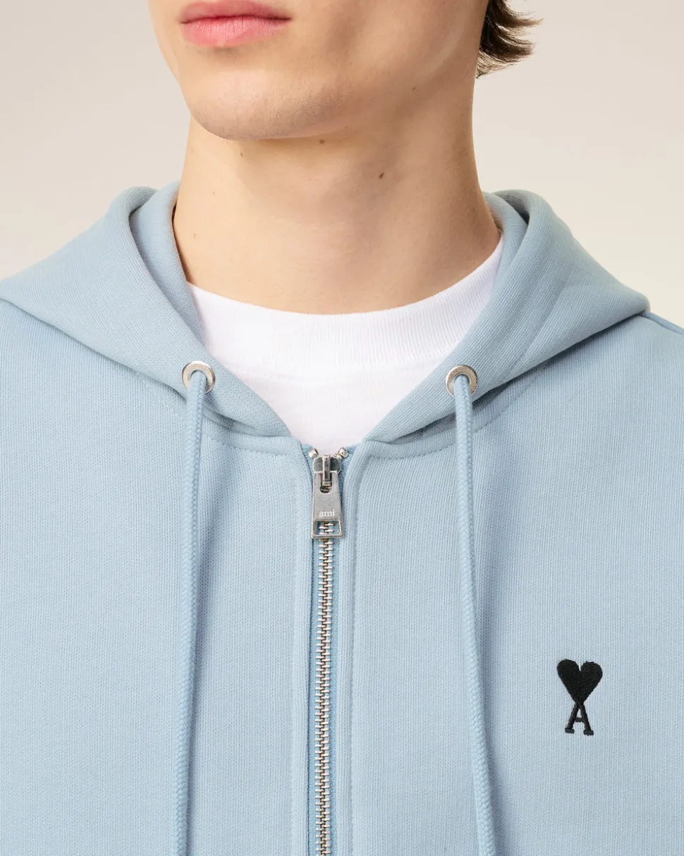 Hoodie Bleu Zippé Ami De Coeur En Coton