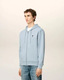 Hoodie Bleu Zippé Ami De Coeur En Coton