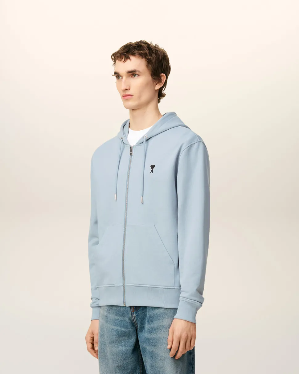 Hoodie Bleu Zippé Ami De Coeur En Coton