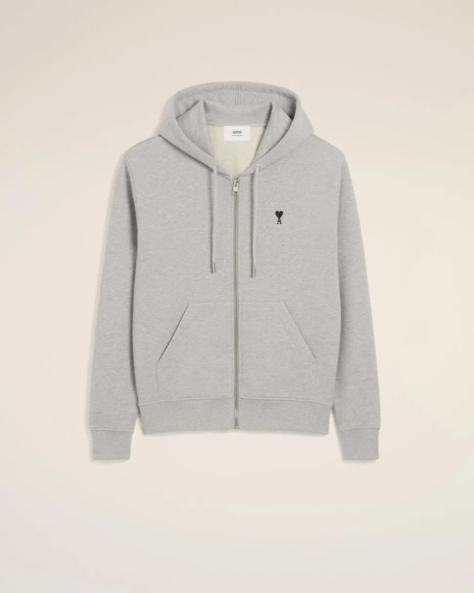 Hoodie Gris Zippé Ami De Coeur En Coton