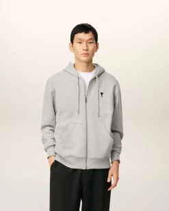 Hoodie Gris Zippé Ami De Coeur En Coton