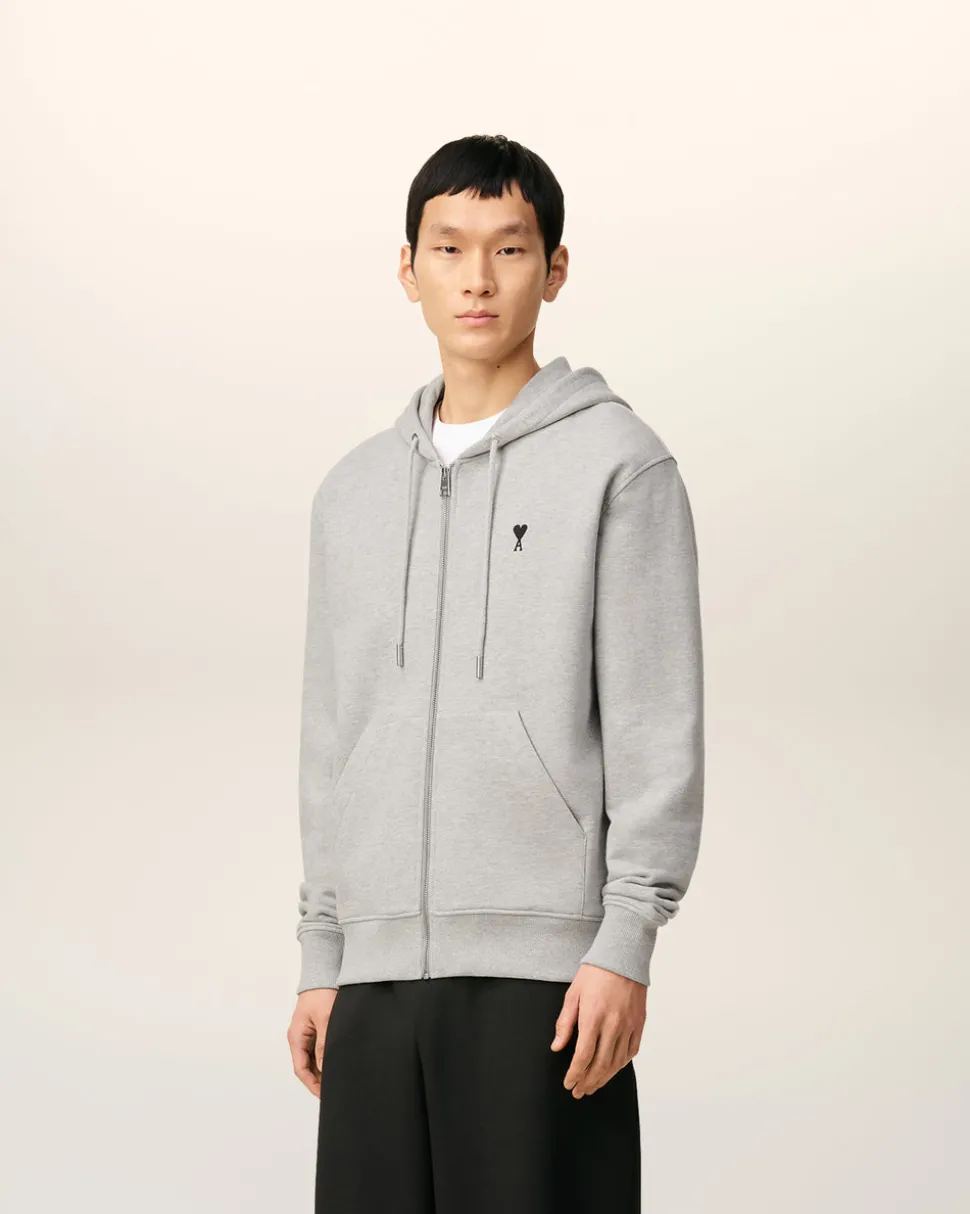 Hoodie Gris Zippé Ami De Coeur En Coton