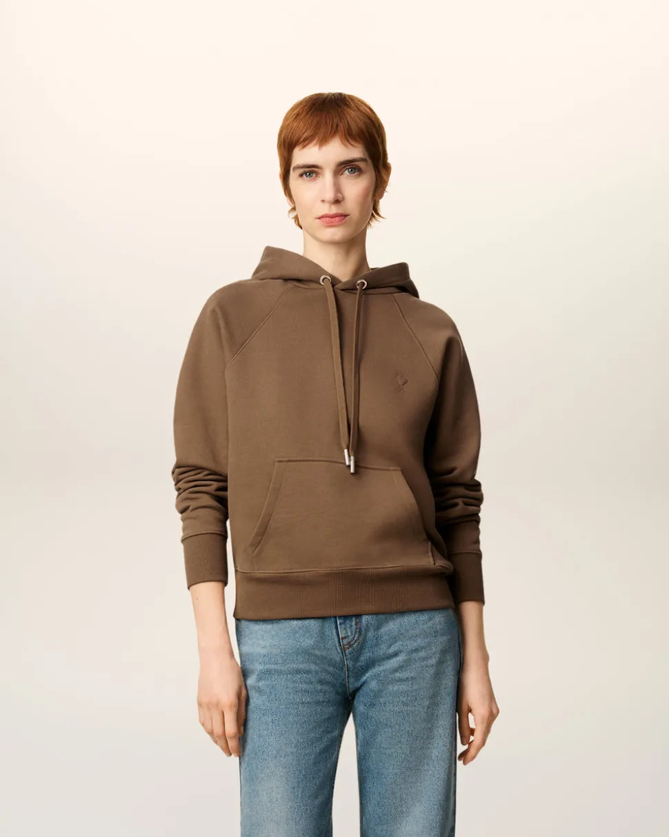 Hoodie Marron Ami De Coeur En Coton