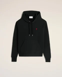 Hoodie Noir Ami De Coeur En Coton Biologique