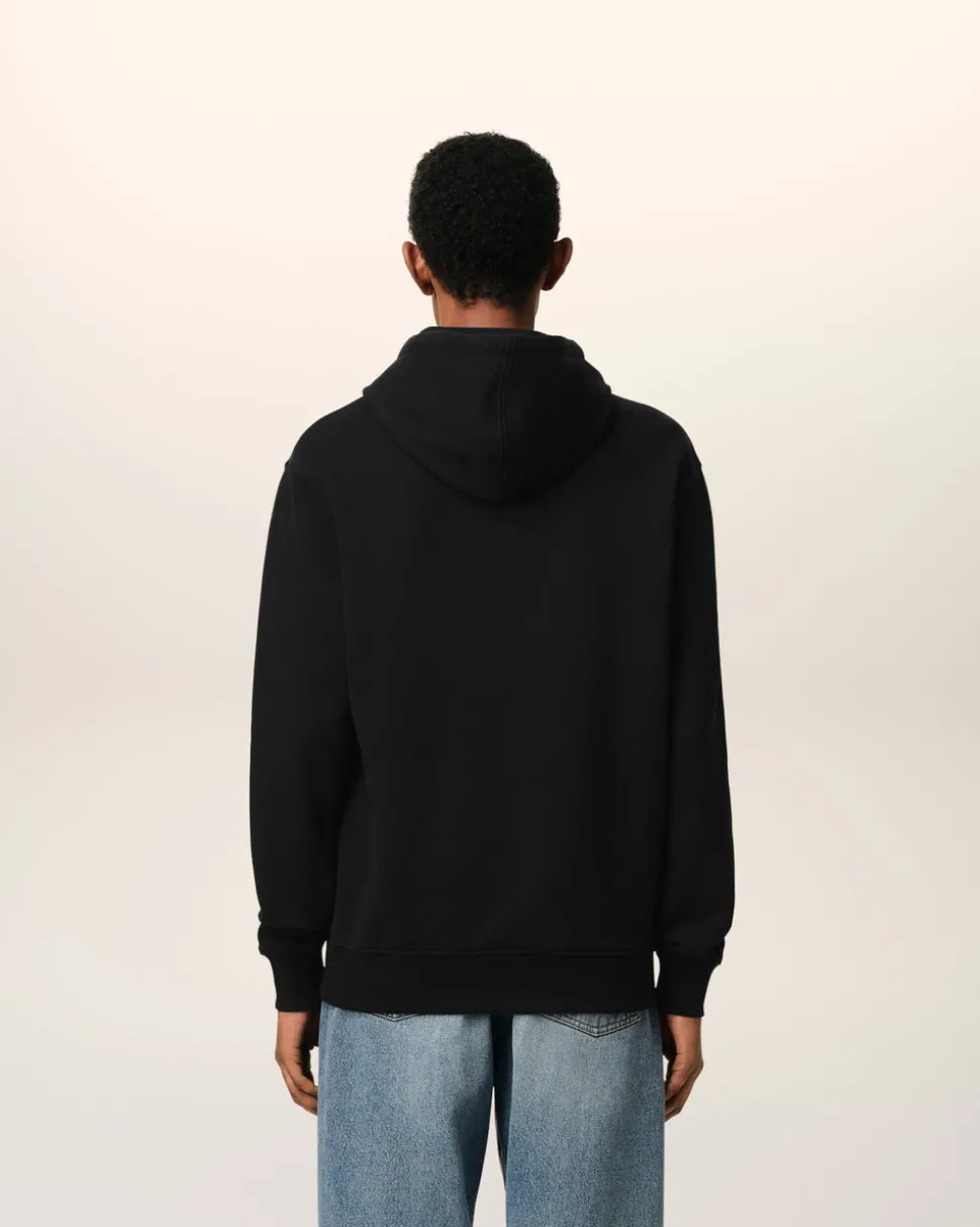 Hoodie Noir Ami De Coeur En Coton Biologique