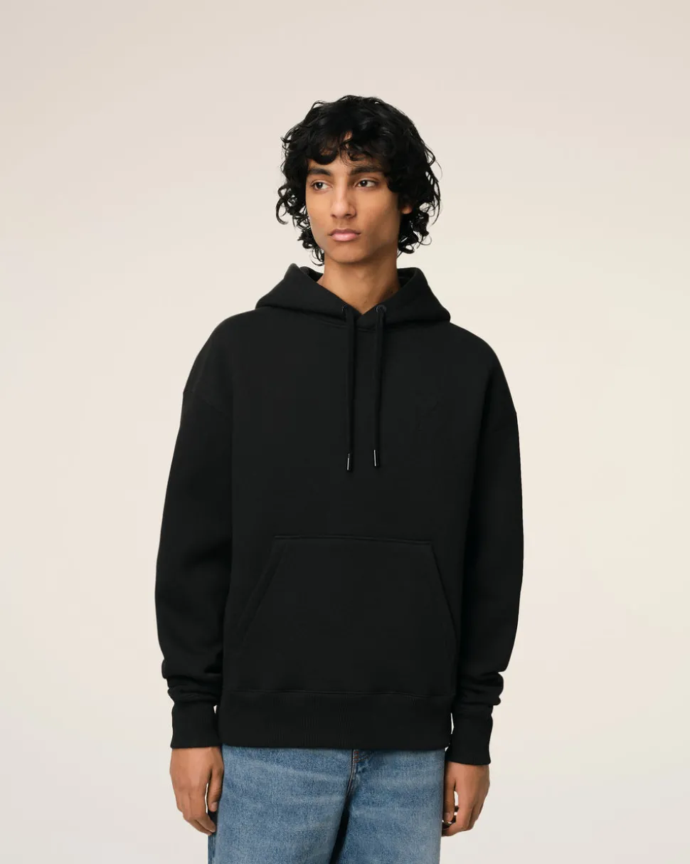 Hoodie Noir Ami de Coeur En Coton
