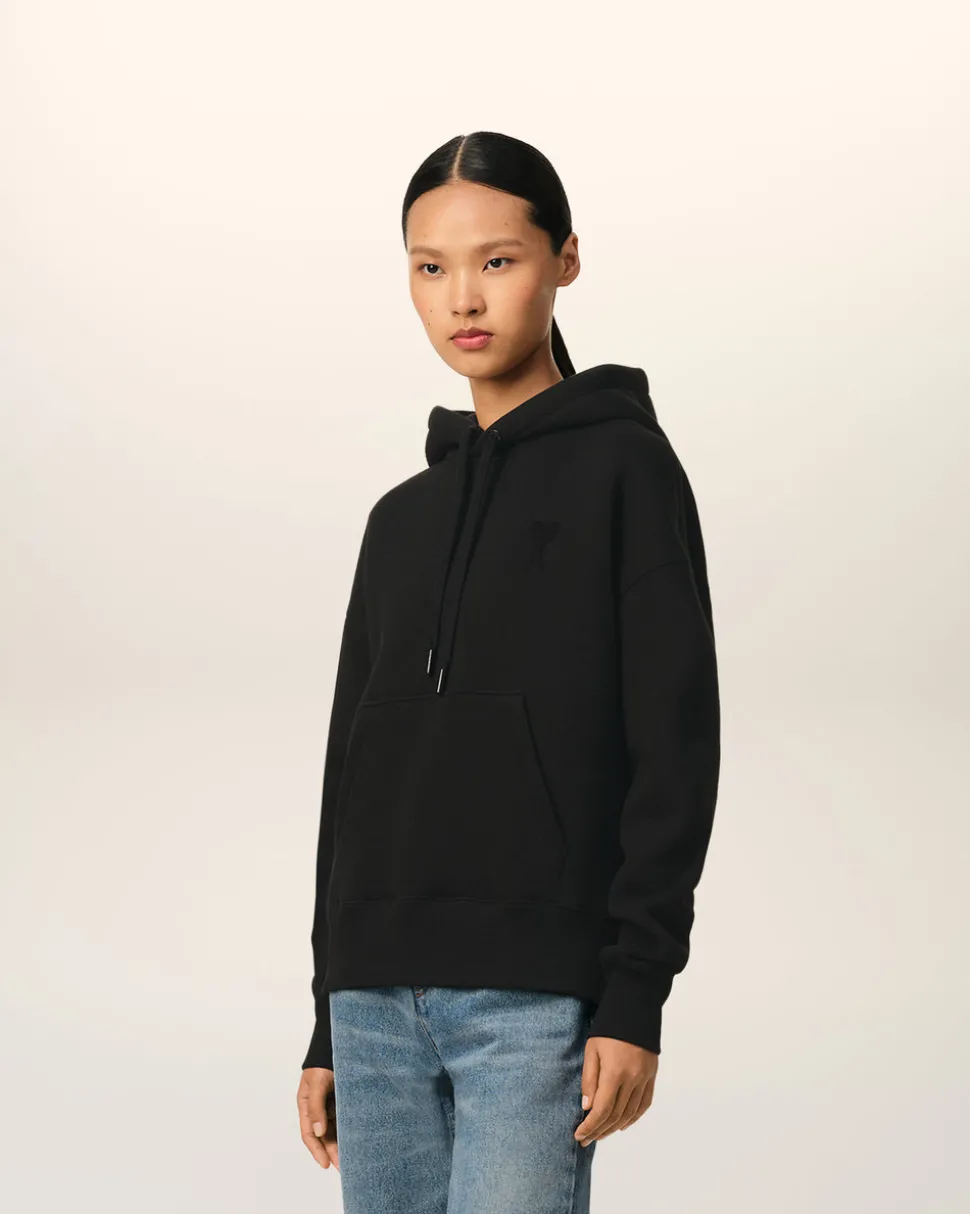 Hoodie Noir Ami de Coeur En Coton