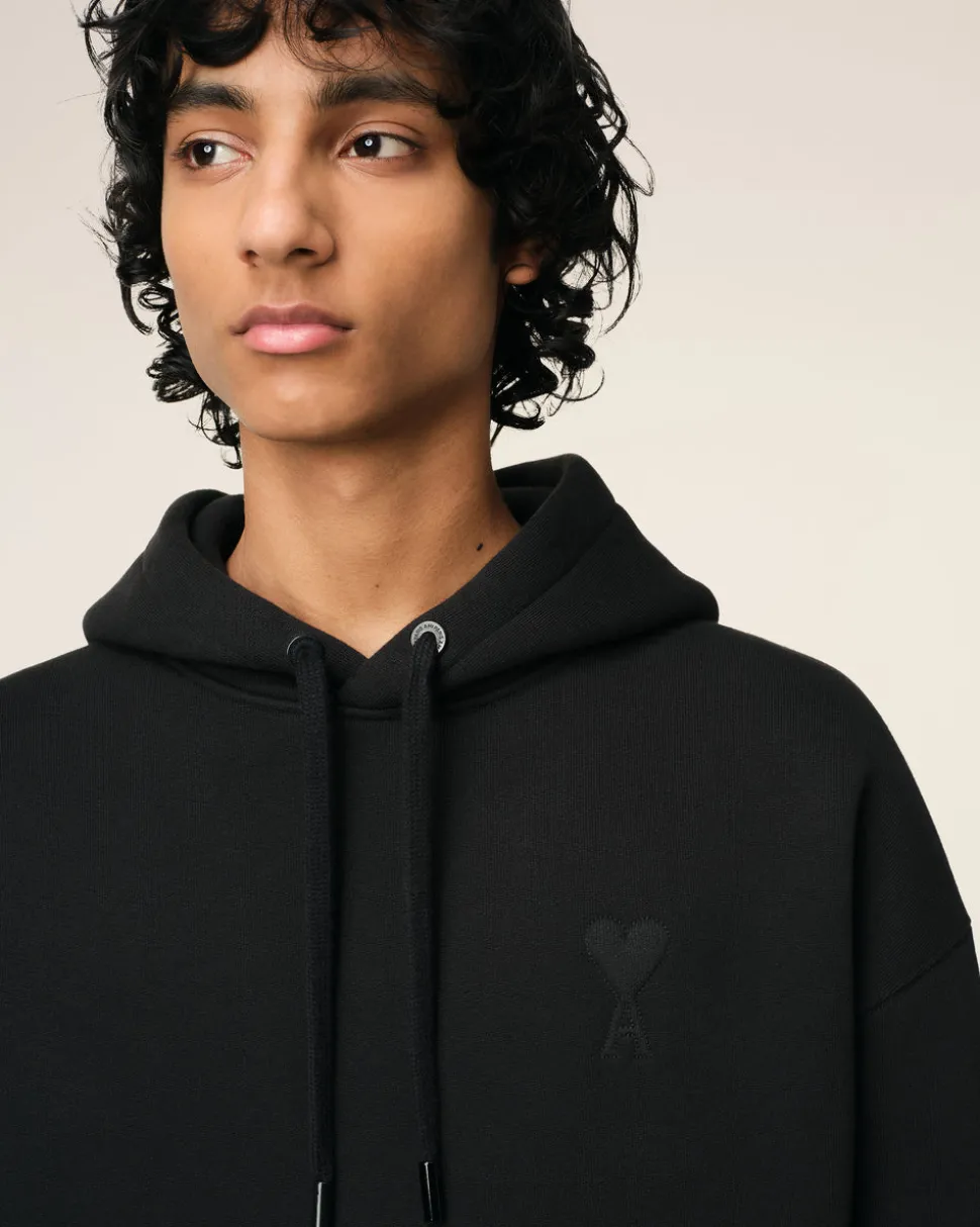 Hoodie Noir Ami de Coeur En Coton