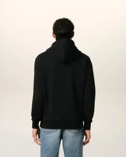 Hoodie Noir Zippé Ami De Coeur En Coton Biologique