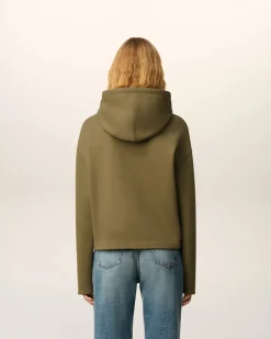 Hoodie Vert Ami De Coeur Contrasté En Coton