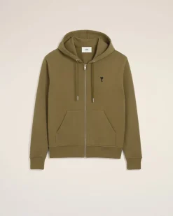 Hoodie Vert Zippé Ami De Coeur En Coton