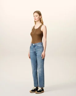 Jean Bleu Coupe Classique En Coton