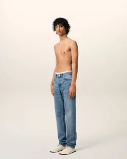 Jean Bleu Coupe Classique En Coton