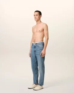 Jean Bleu Coupe Fuselé En Coton