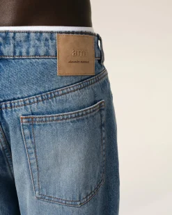 Jean Bleu Coupe Large En Coton